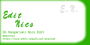 edit nics business card